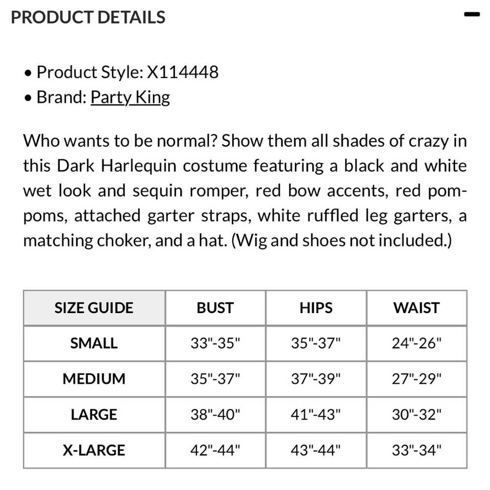 Yandy Harlequin Black and White Corset with Red Details - Picture 3 of 3